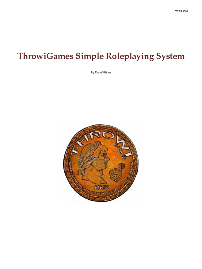 Simple Role Playing SystemRulesTSRS1001 PDF Role Playing Games