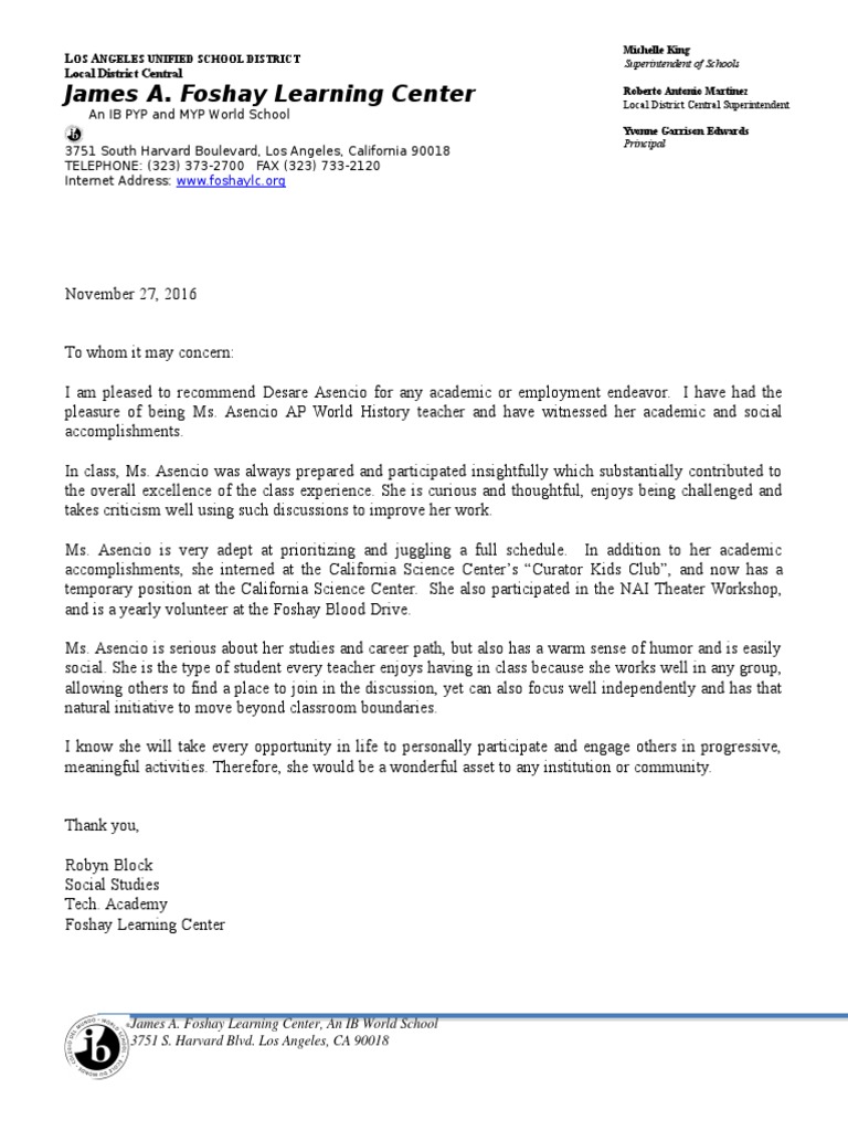 Desare A Letter of Rep | PDF