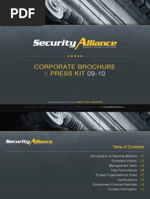 Security Alliance | Complete Security Solutions | Corporate Brochure Presentation