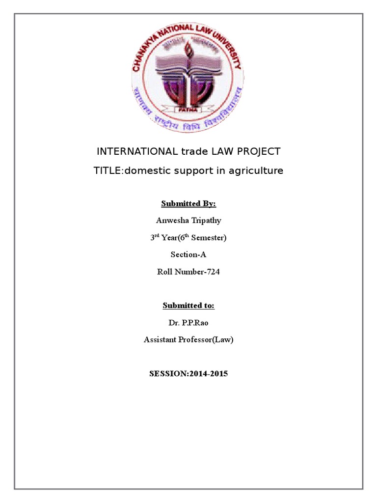 INTERNATIONAL Trade LAW PROJECT PDF Doha Development Round Subsidy