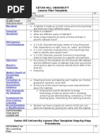 Seton Hill University Lesson Plan Template: Name Subject Grade Level Date/Duration