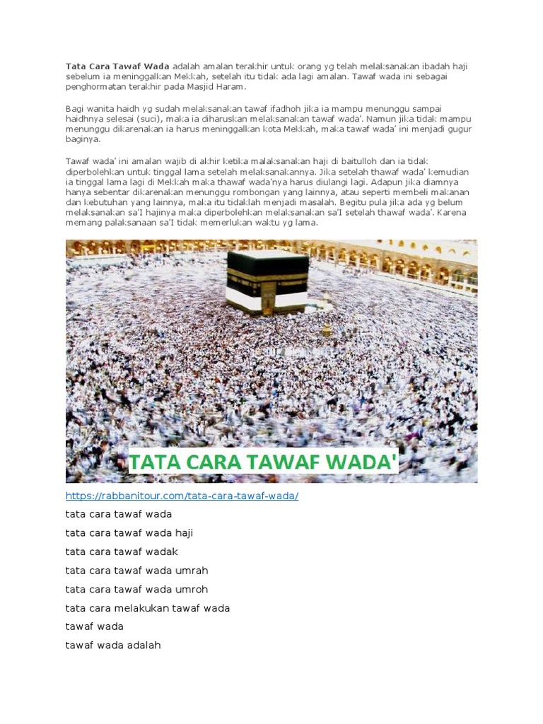 Tata Cara Tawaf Wada Pdf