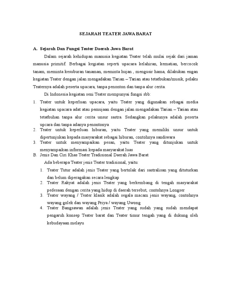 Sejarah Teater Jawa Barat