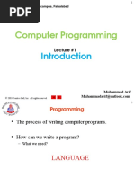 Computer Programming: Lecture #1