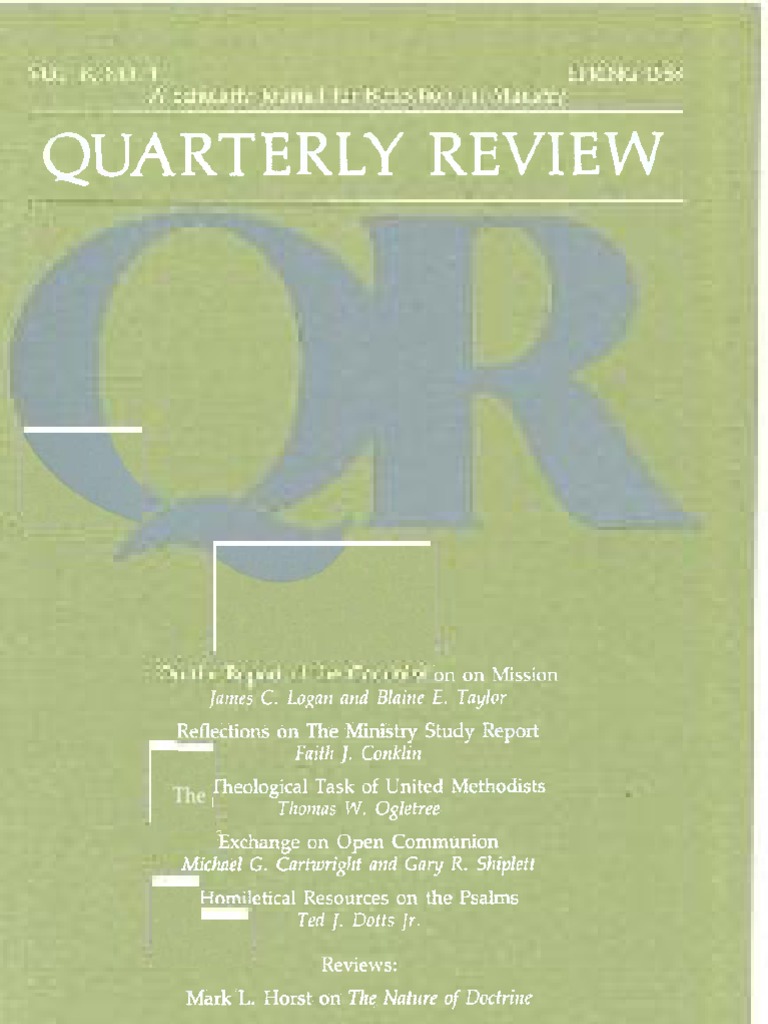 Spring 1988 Quarterly Review - Theological Resources For Ministry | PDF ...