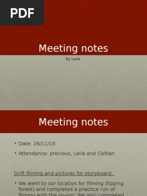 Meeting Notes
