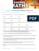 11 - Direct and Inverse Variation:: Worksheet-11.2