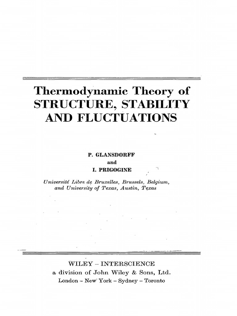 Thermodynamic Theory of Structure, Stability and Fluctuations