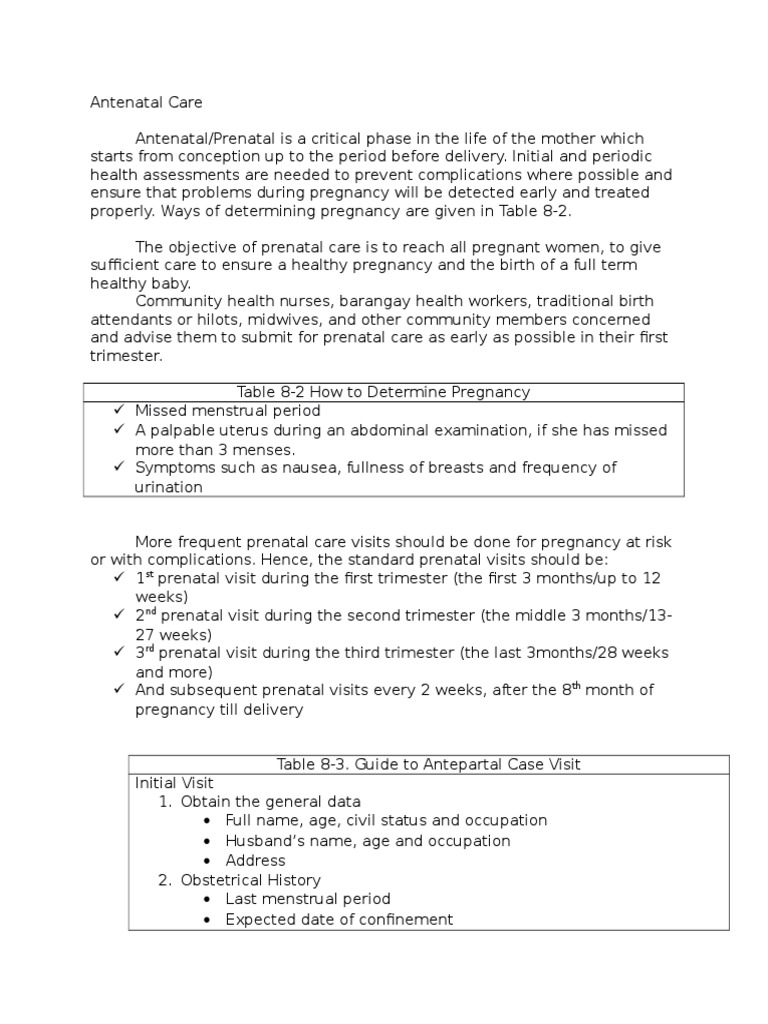 Antenatal Care | PDF | Pregnancy | Oral Hygiene