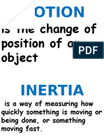 Motion: Is The Change of Position of An Object