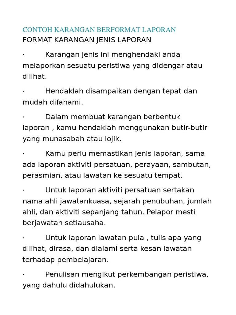 Karangan Berformat Laporan