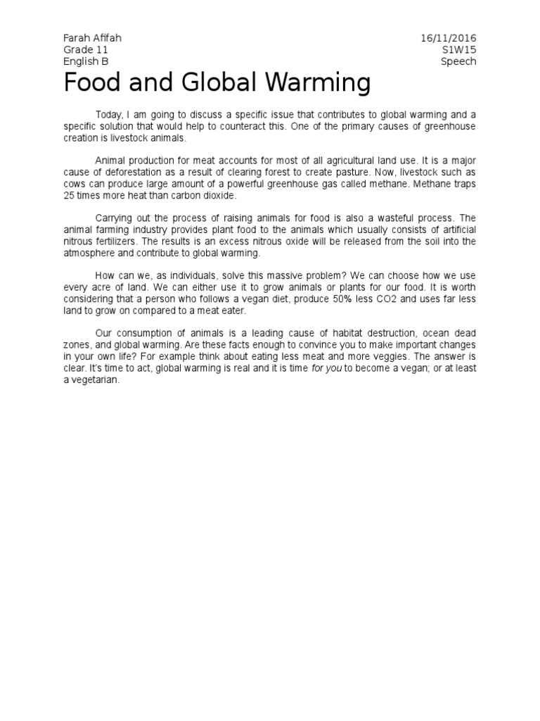 Climate Change Speech Pdf