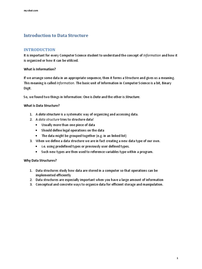 Introduction To Data Structure: What Is Information? | PDF