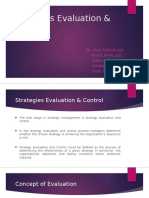 Strategies Evaluation & Control Process