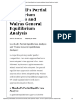 Marshall's Partial Equilibrium Analysis and Walras General Equilibrium Analysis