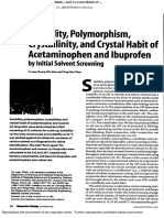 Solubility, Polymorphism, Crystallinity and Crystal Habit of Paracetamol and Ibuprofen by Initial Solvent Screening