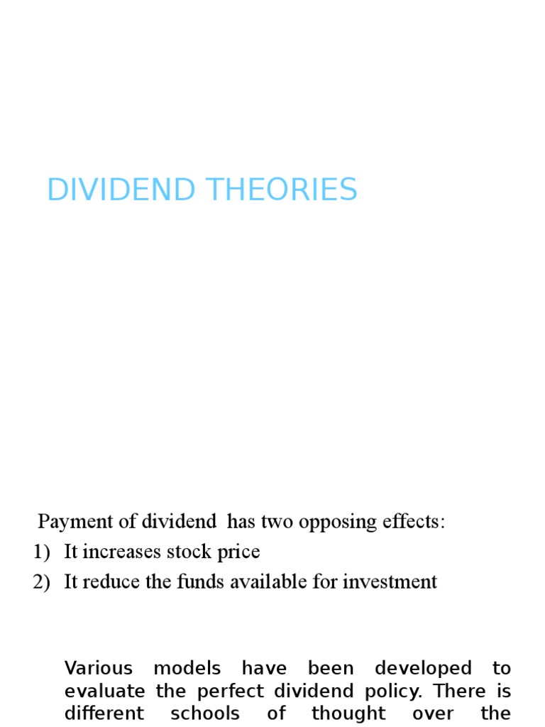 Dividend Policy Models Dividend Corporations
