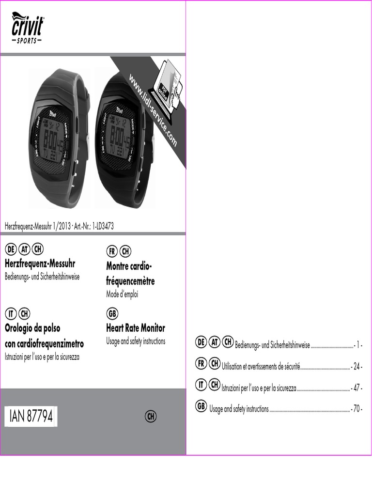 Crivit 1-LD3473 Sports Watch | PDF