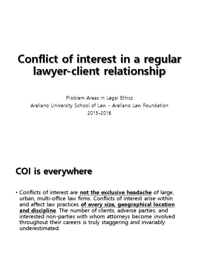 G Conflict of Interest PDF Conflict Of Interest Lawyer