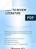 How To Review Literature