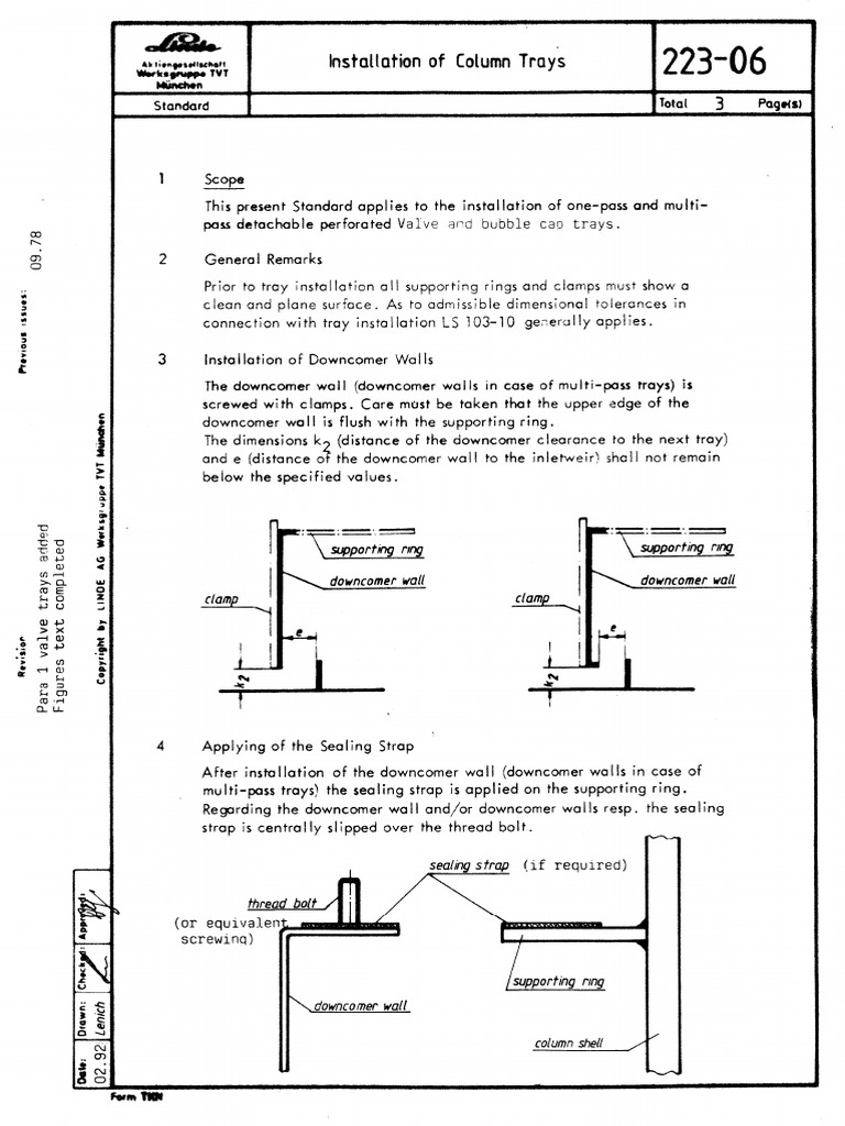 Column Tray Installation Guide | PDF | History