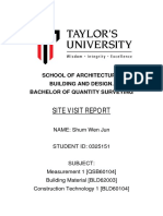 Site Visit Report: School of Architecture, Building and Design. Bachelor of Quantity Surveying