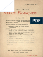 Copeau Un Essai de Rénovation Dramatique, NRF 1913