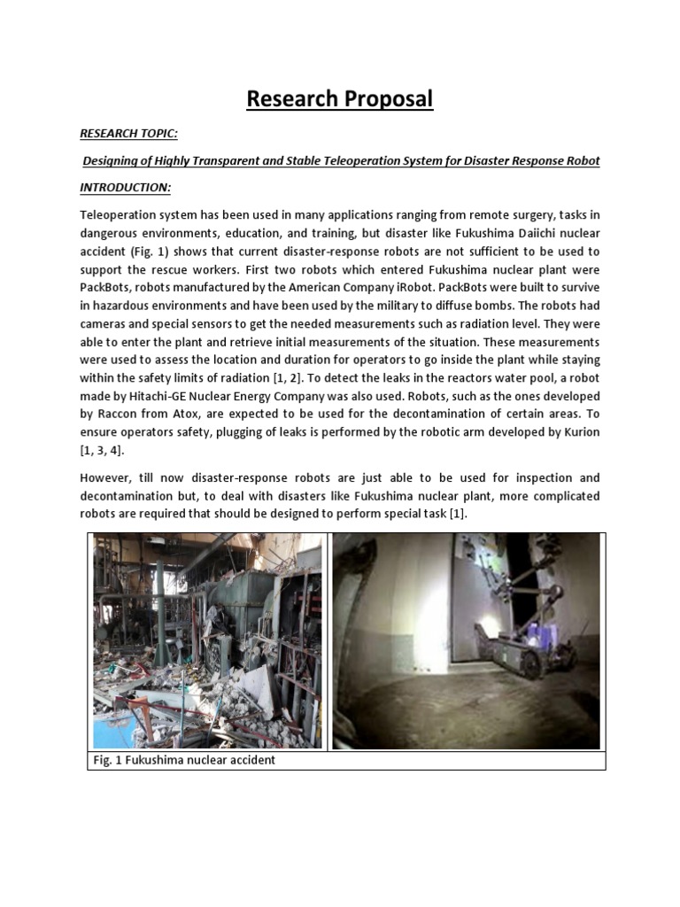 Robotics research proposal example picture