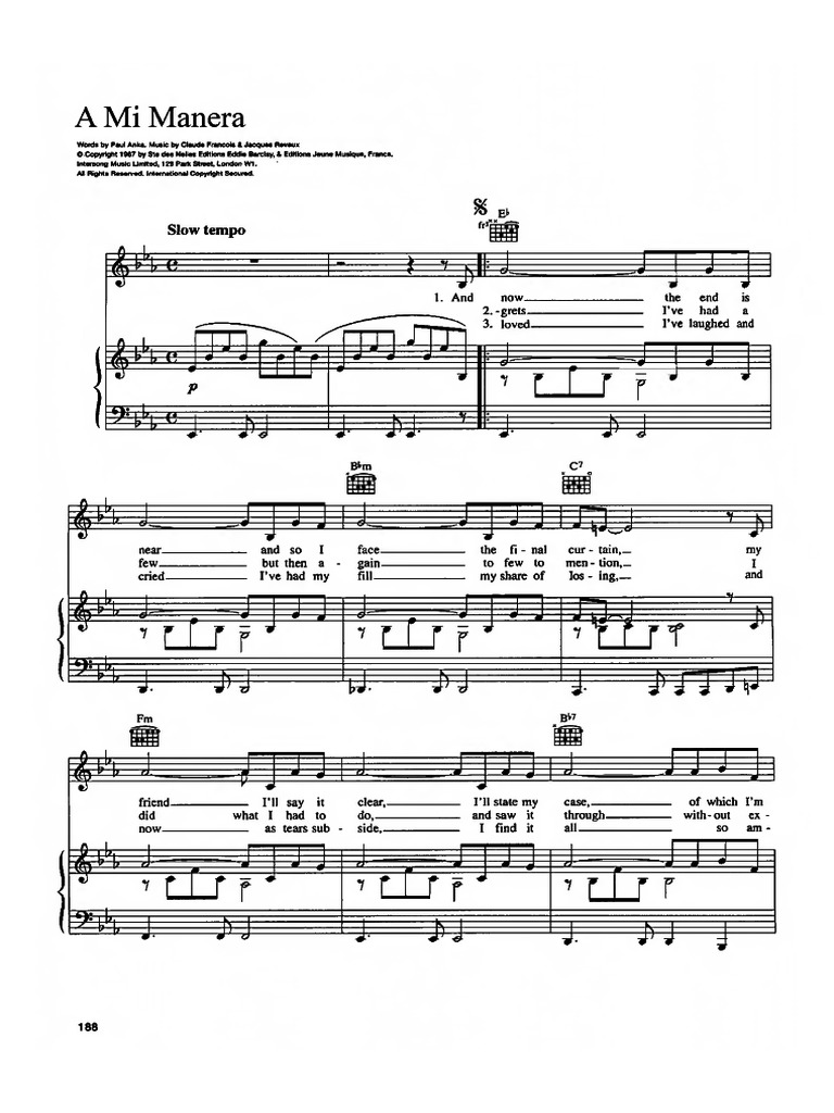 A Mi Manera Partitura Pdf