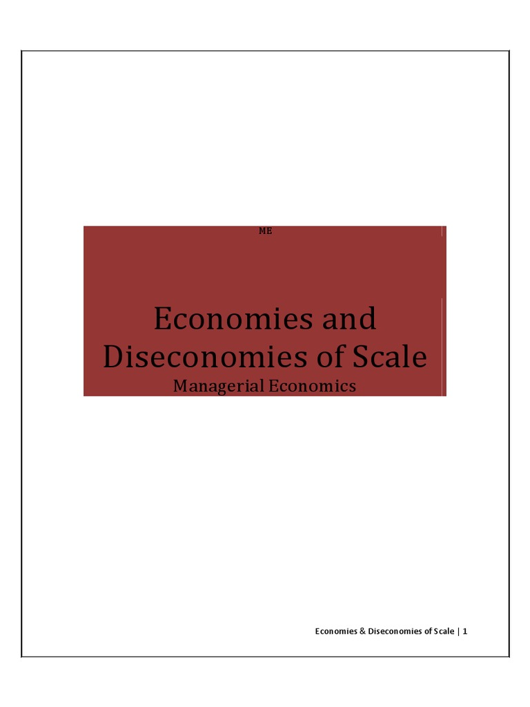 Understanding Economies and Diseconomies of Scale | PDF | Average Cost ...