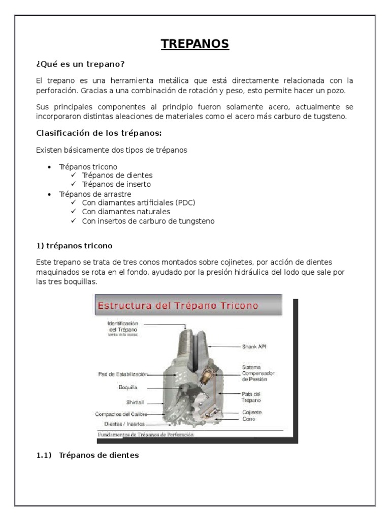 TREPANOS | PDF | Diamante | Tungsteno