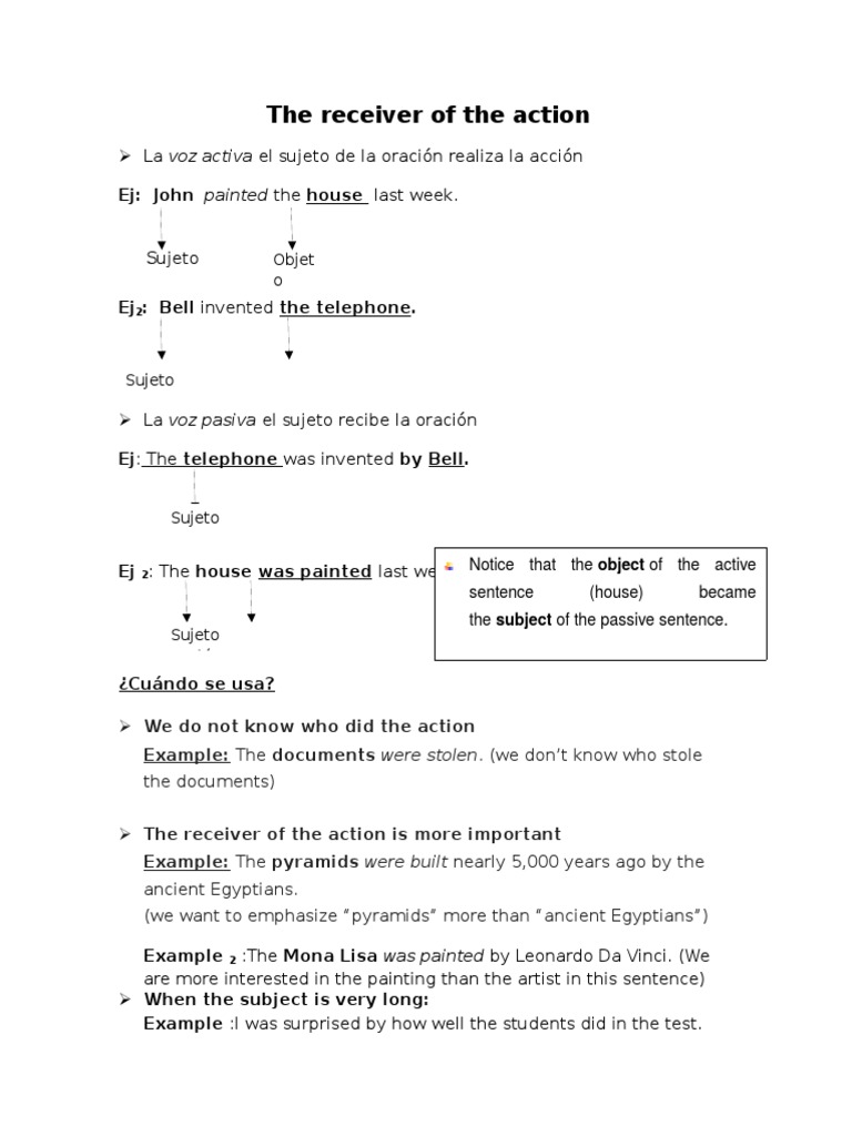 The Receiver of the Action Verb Rules