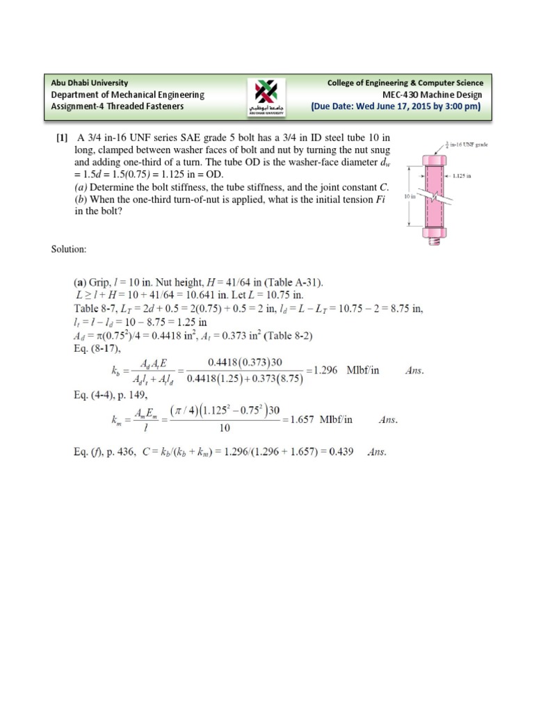 Joint Stiffness and Safety Factors Analysis | PDF | Teaching Methods ...