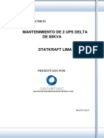 Informe Tecnico Mantenimiento de UPS S DELTA PDF