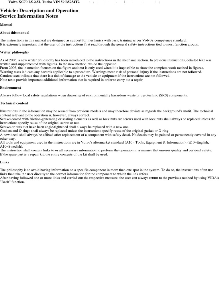 Volvo XC70 L5-2.5T Manual | Manual Transmission | Internal ... volvo s70 wiring diagram pdf 