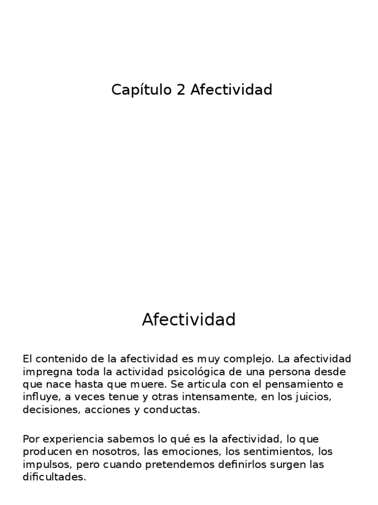 Complejidad de la Afectividad Humana | PDF | Concepto | Las emociones