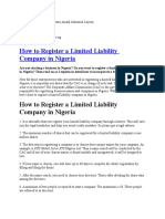 How To Register A Limited Liability Company in Nigeria