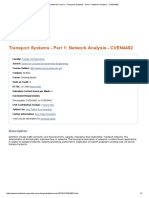 UNSW Handbook Course - Transport Systems - Part 1 - Network Analysis - CVEN4402