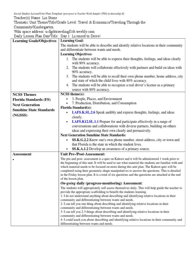 Liz Stone Sse Final Plan | PDF | English As A Second Or Foreign ...