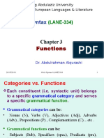 Syntax of English: Functions