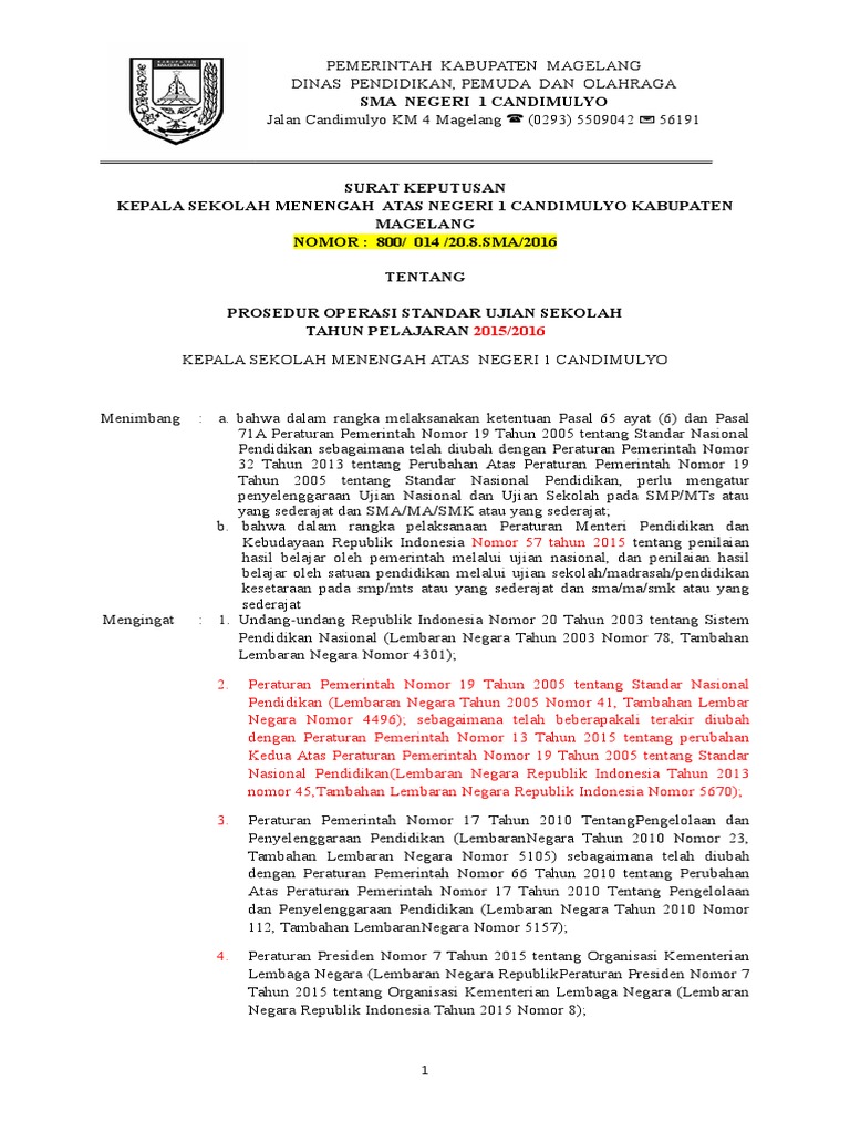 Contoh Pos Ujian Sekolah 2016 EDIT