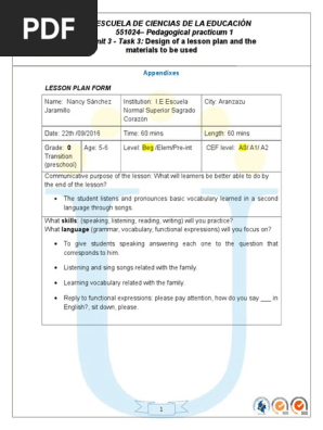 LESSON PLAN Finger Family