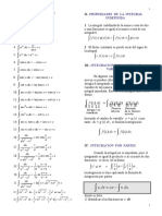 Tabla de Integrales