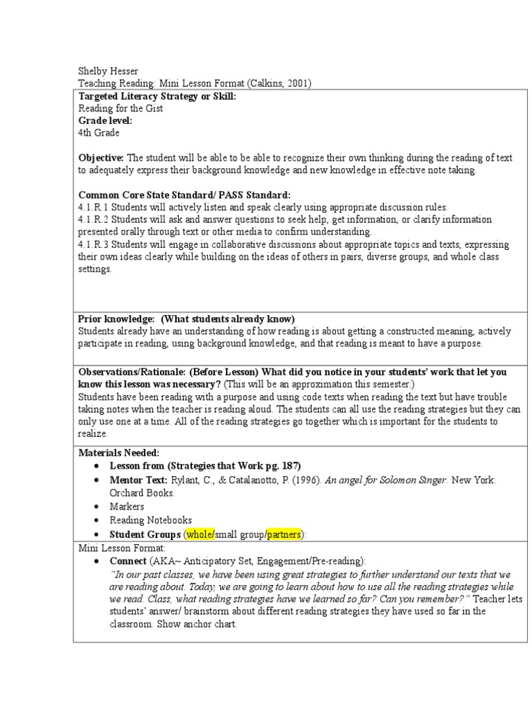 reading for a gist | Reading (Process) | Reading Comprehension