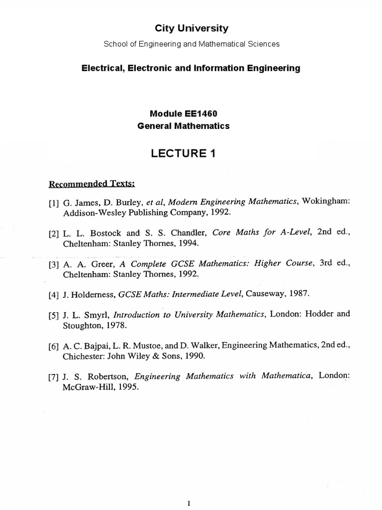 General Mathematics Lecture 1 | PDF