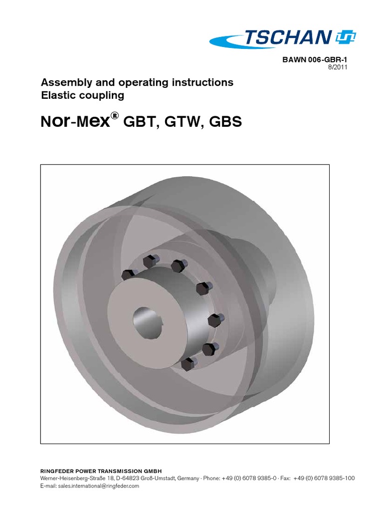 Installation Operating Instructions Couplings Engineering Tolerance