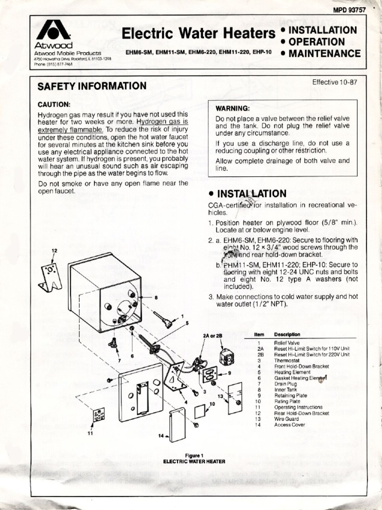 Atwood Water Heater | PDF