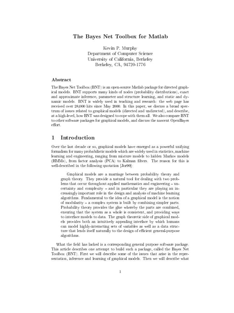 KMurphy PDF Bayesian Network Matlab