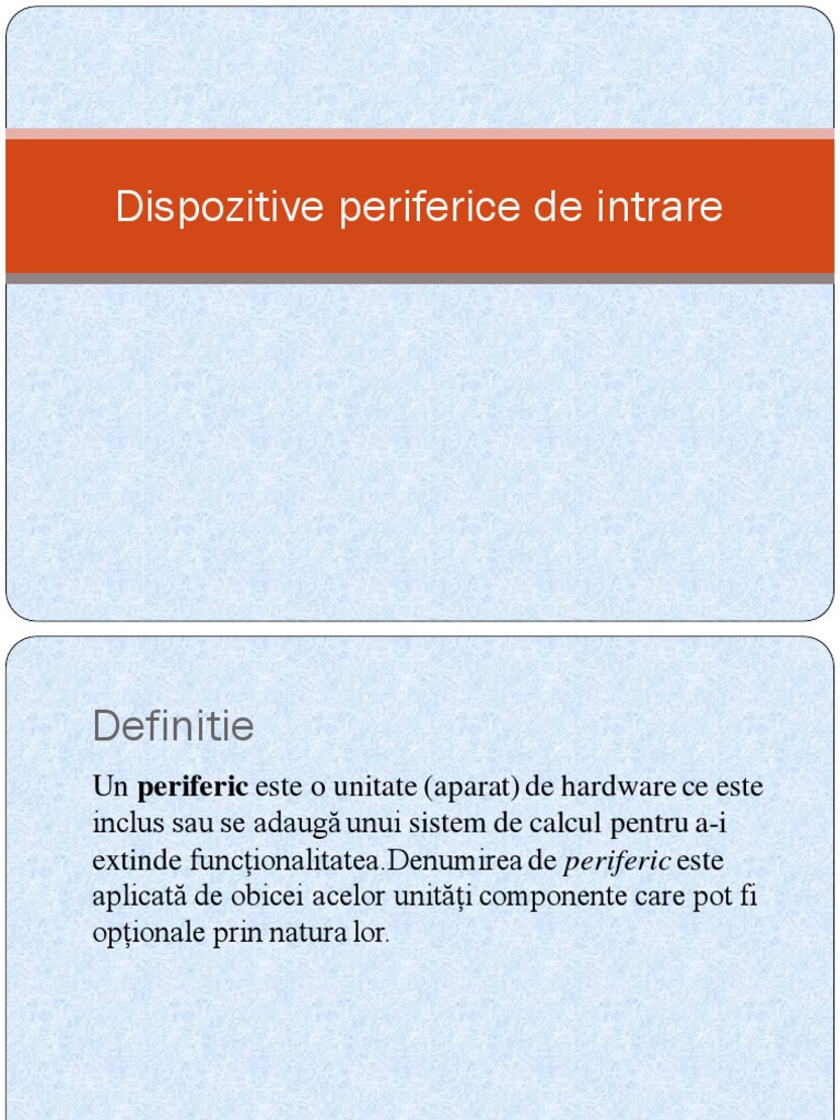 Dispozitive Periferice de Intrare | PDF