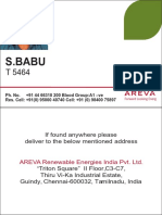 S.Babu contact details for AREVA Renewable Energies